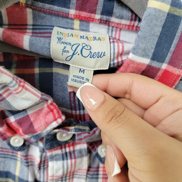 J. Crew Multicolor 100% Cotton Dress Shirt Button Down Long Sleeve Men's Size M - Picture 4 of 10